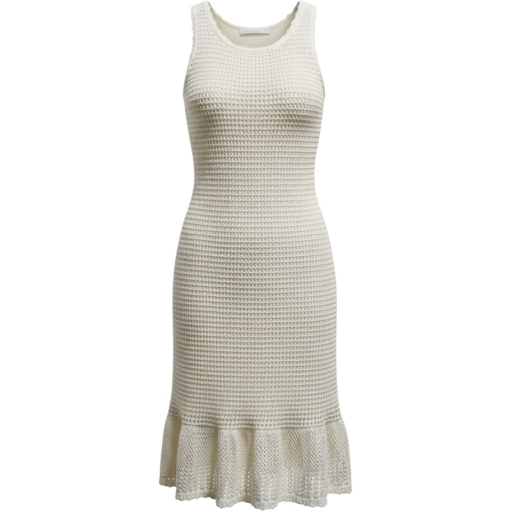 BB Dakota Steve Madden Ivory Crochet Ruffle Hem Mini Dress BM108762 Cream M